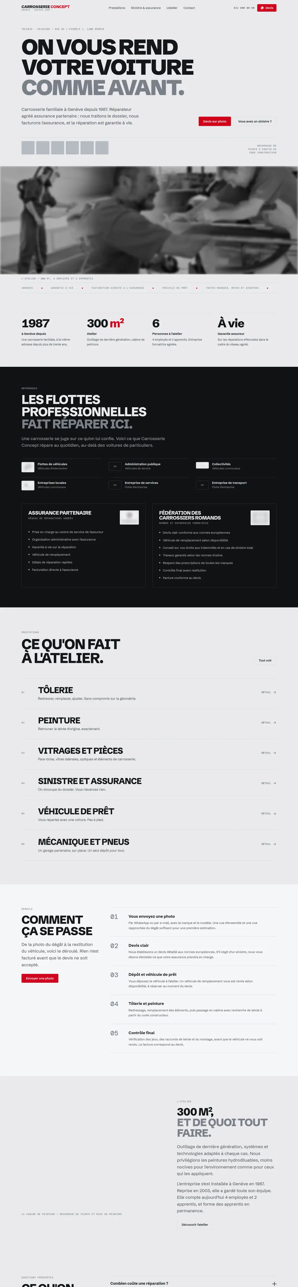 Concept « La couleur revient », page d'accueil