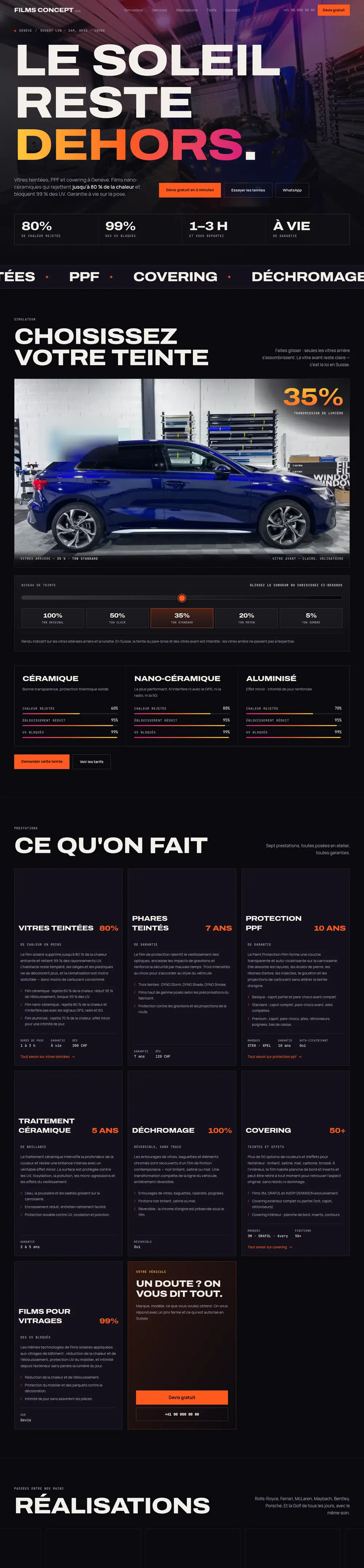 Concept « Thermique », page d'accueil