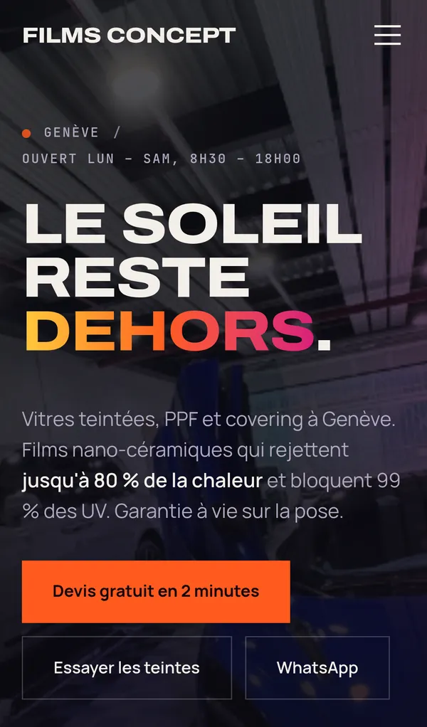 Concept « Thermique » sur téléphone